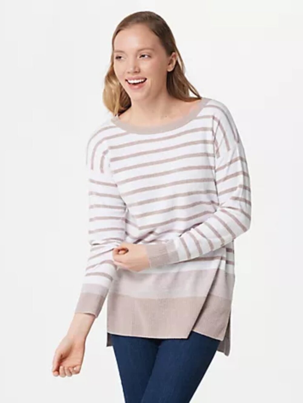 Barefoot Dreams CozyChic Ultra Lite Paradise Tunic Sweater Tan Size XS Neutral